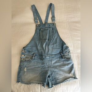 Isabel Maternity by Ingrid & Isabel Light Blue Denim Short Overalls
